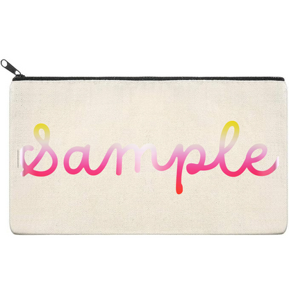 Canvas Pouch with Patterned Writing