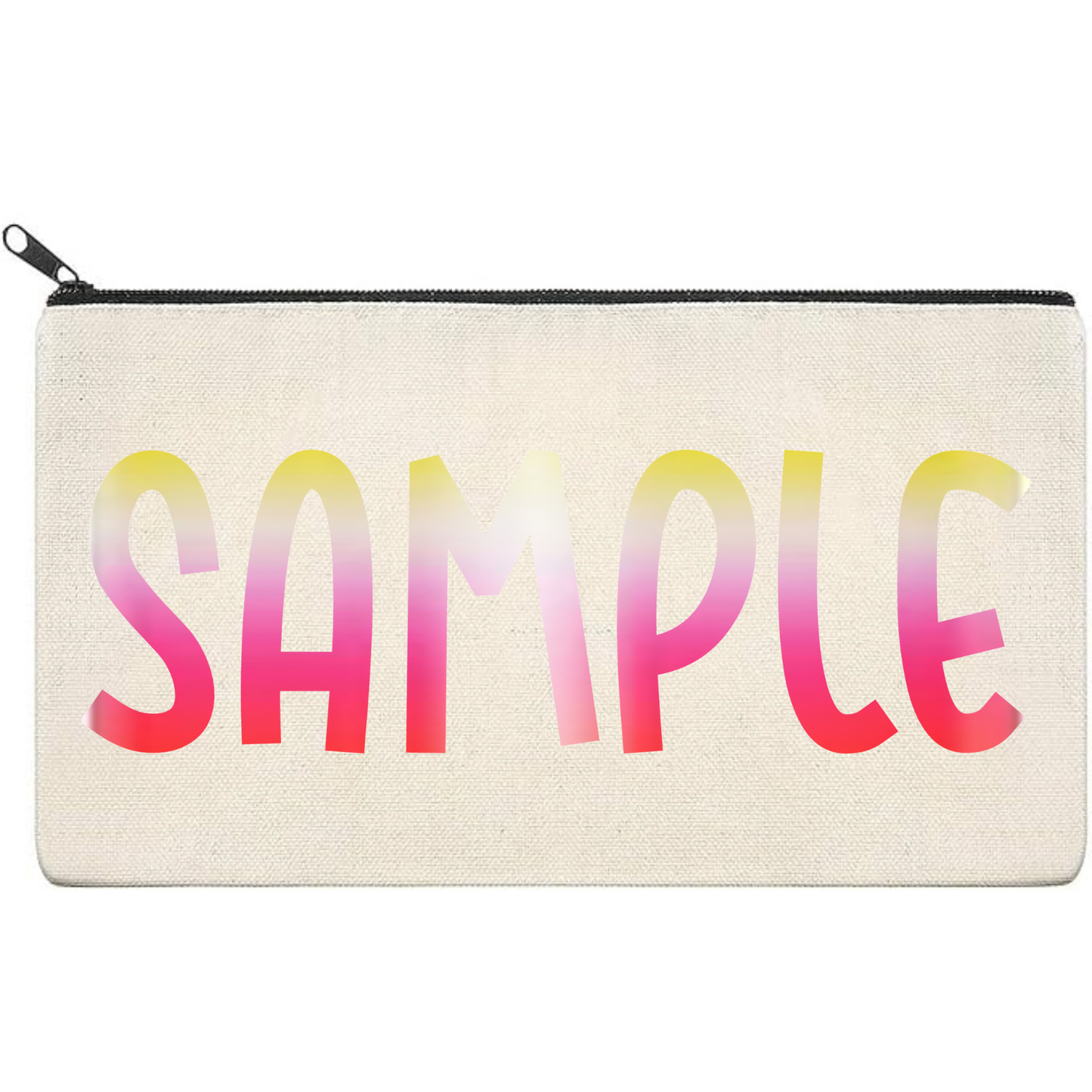 Canvas Pouch with Patterned Writing