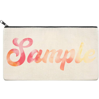 Canvas Pouch with Patterned Writing