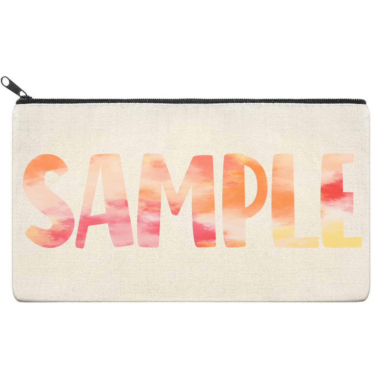 Canvas Pouch with Patterned Writing