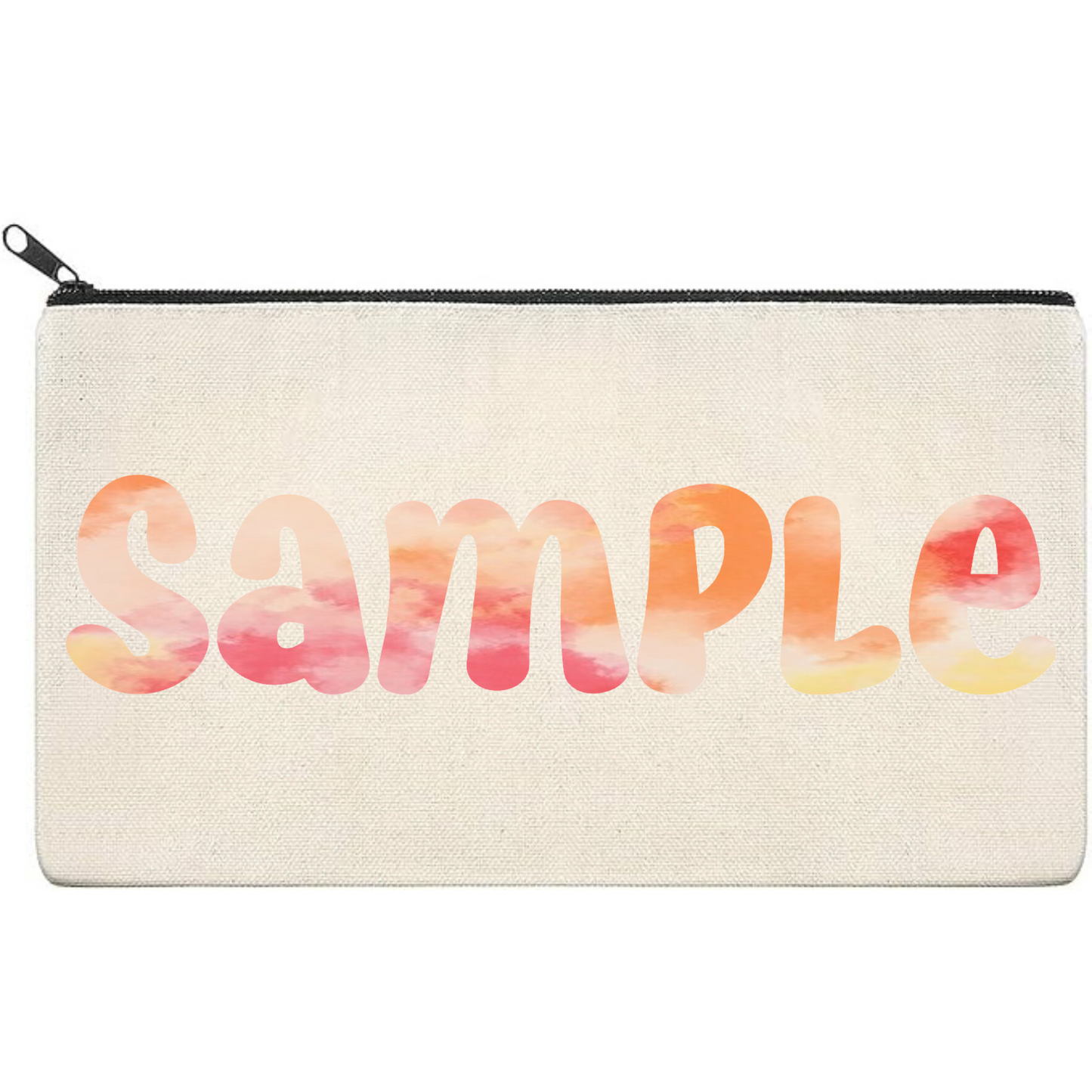 Canvas Pouch with Patterned Writing