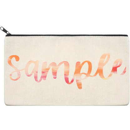 Canvas Pouch with Patterned Writing