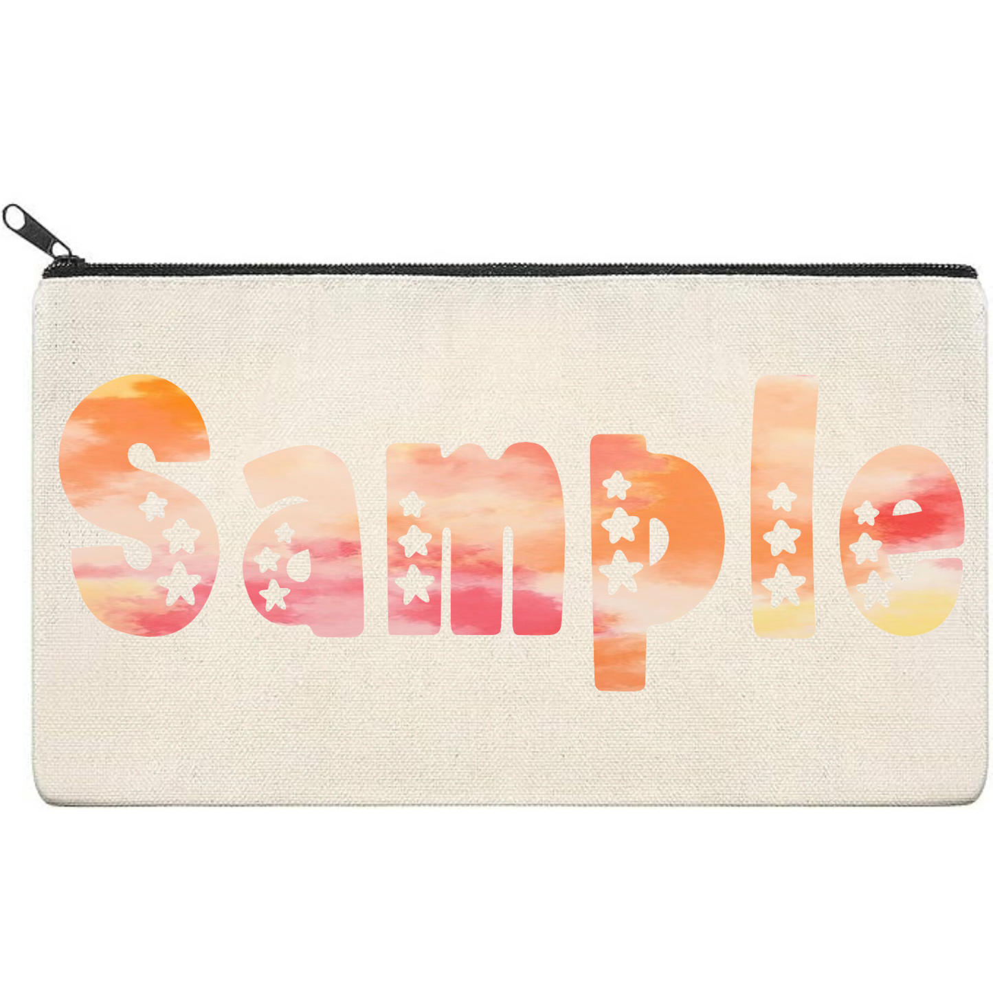 Canvas Pouch with Patterned Writing