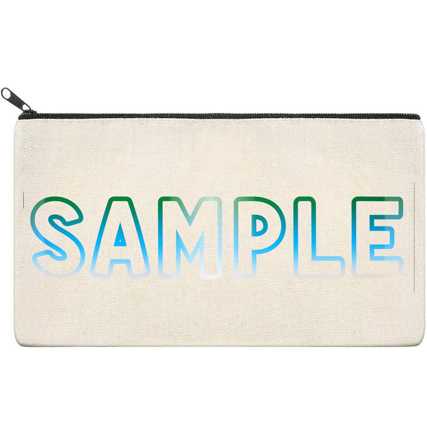 Canvas Pouch with Patterned Writing