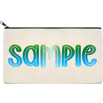 Canvas Pouch with Patterned Writing