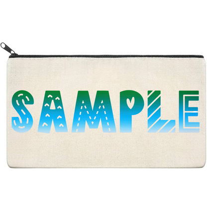 Canvas Pouch with Patterned Writing