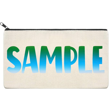 Canvas Pouch with Patterned Writing