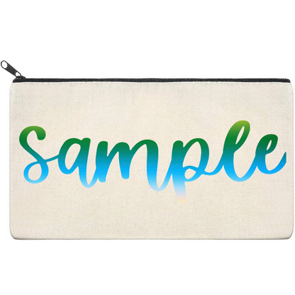 Canvas Pouch with Patterned Writing